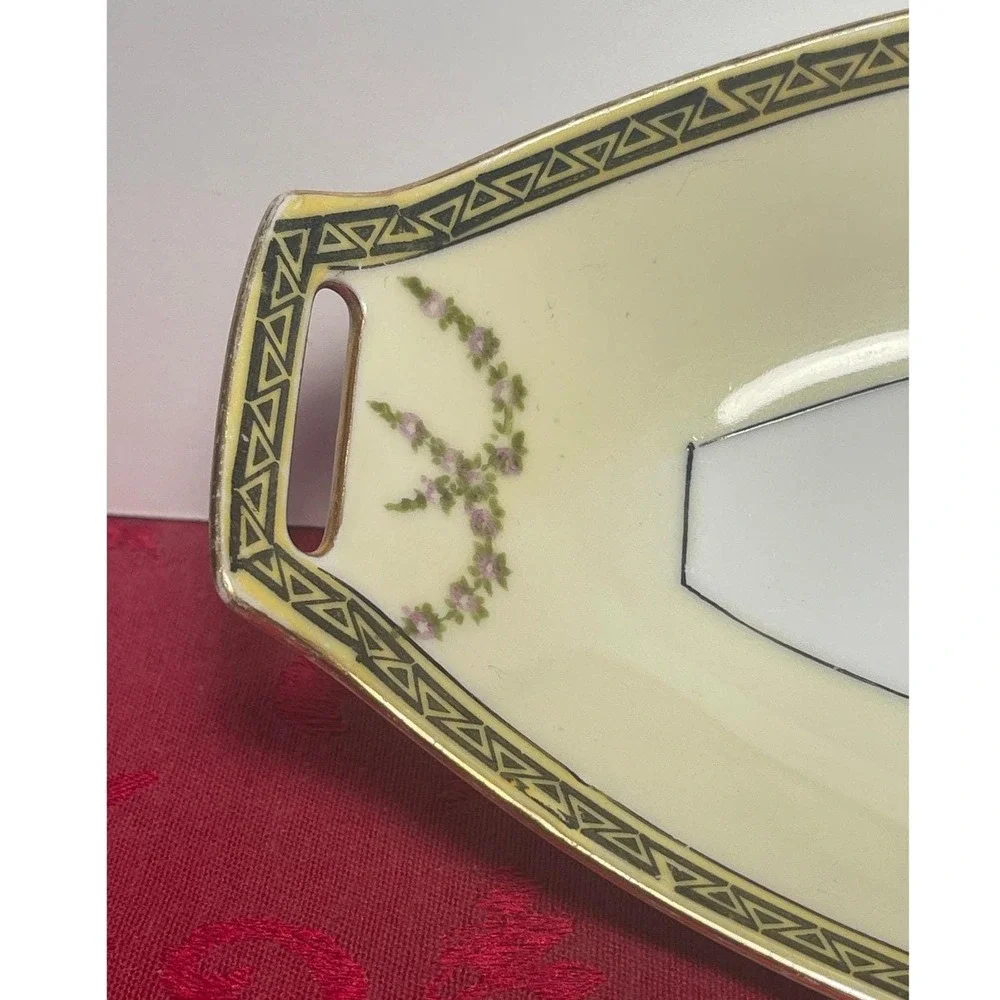 Vintage Noritake Oblong Serving Dish Yellow Fruit Basket Design Japan 12 inch